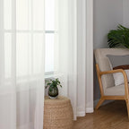Aiyufeng 108 Inch Ivory Sheer Window Curtains - Image 4