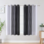 Estelar Textiler Ombre Greyish White and Black Blackout Curtains & Drapes 54 - Image 2