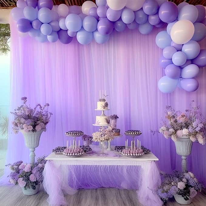 Lavender Tulle Backdrop Curtains - Image 5