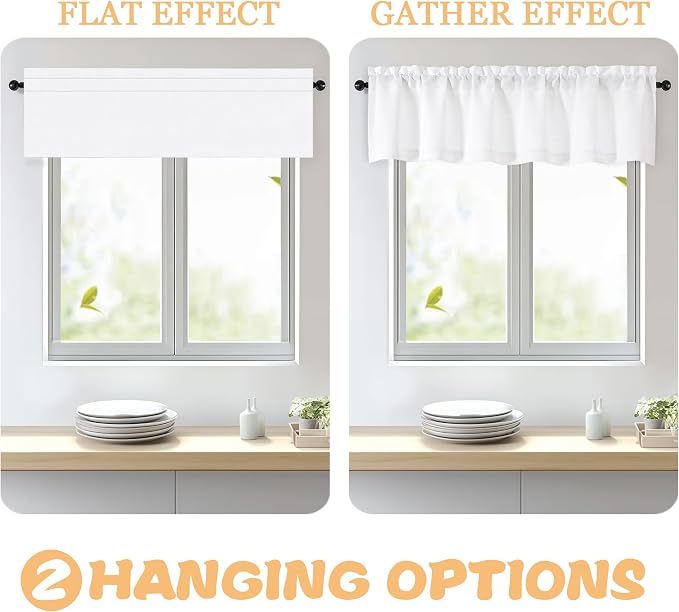 OWENIE White Valances for Windows 1 Pcs 24 Inch Length, Light Filtering - Image 5