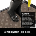 GORILLA GRIP 100% Waterproof All-Season WeatherMAX Doormat, US Designed Natural - Image 4
