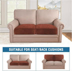 H.VERSAILTEX Velvet Stretch Couch Cushion Cover Plush Cushion Slipcover - Image 3