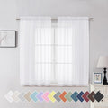 Aiyufeng White Sheer Curtains 54 inch Length Living Room Short Voile Drapes by Aiyufeng