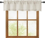 OWENIE Natural Valances for Windows 1 Pcs, Light Filtering Textured Farmhouse by OWENIE