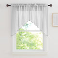 RYB HOME Linen Textured Wave Pattern Sheer Valance Curtains, Contemporary Semi by RYBHOME