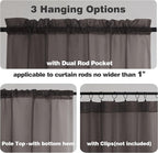 Chyhomenyc Chocolate Brown Sheer Curtains 45 Inch Long 2 Panels, Light - Image 3