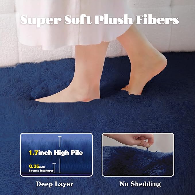 8x10 Area Rugs for Living Room: Fluffy Shag Soft Washable Rug Large Fuzzy Plush - Image 2
