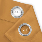 LEMOMO Mustard Yellow Blackout Curtains 52 x 63 Inch Length/Set of 2 Curtain - Image 5