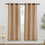 NICETOWN Camel Thick Linen Curtains 72" Length, Grommet Privacy Window by NICETOWN