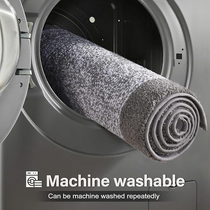 48x24 Long Bathroom Rugs Washable Non Slip, Light Grey Bath Mat - Image 9