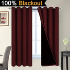Yakamok 2 Thick Layers Completely Blackout Curtain Panels, Noise Reducing Drapes - Image 2