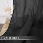 Tollpiz Sheer Curtain Linen Textured Living Room Curtains Sheer Light Filtering - Image 2