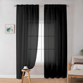 Simplebrand Black Sheer Curtains 72 Inches Long 2 Panels by Simplebrand
