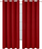 LEMOMO Red Curtains 52 x 84 Inch Long/Blackout Curtains Set of 2 Panels/Room - Image 2