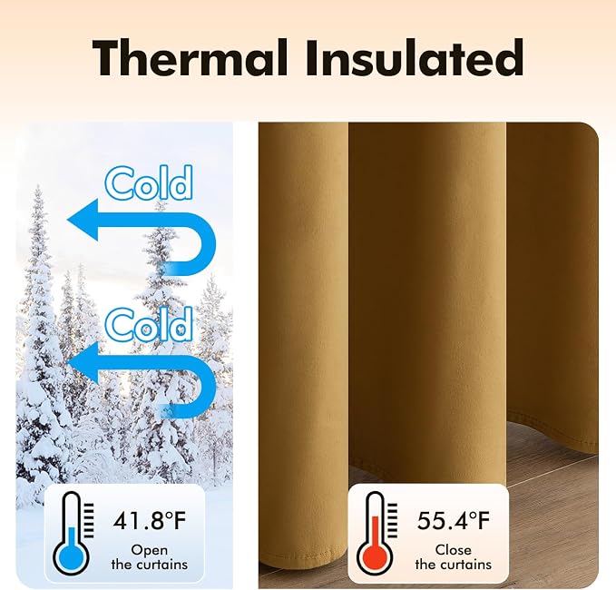 MIULEE Elegant Velvet Curtains Gold Grommet Curtains Fall Thermal Insulated - Image 5