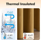 MIULEE 90 Inches Velvet Curtains Gold Elegant Grommet Curtains Fall Thermal - Image 5