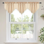 Molaxhome Swag Curtain 51 inch Length Rod Pocket Scalloped Curtain Valance by Molaxhome