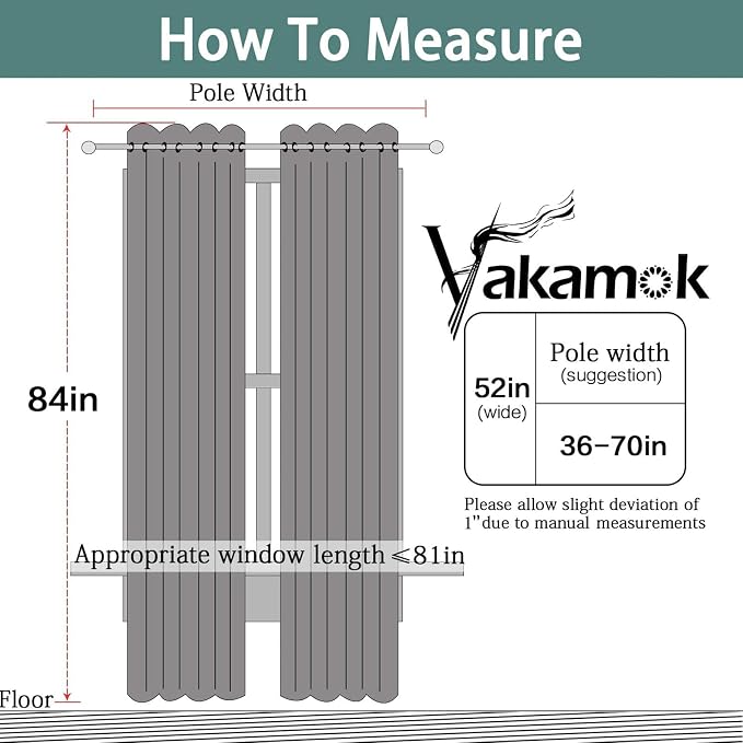 Yakamok Blackout Gray Curtains for Patio Sliding Door, Thermal Insulated - Image 7