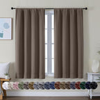 Simplebrand Ava Brown Short Blackout Curtains by Simplebrand