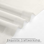 OVZME Sheer Ivory Curtains Light Filtering Window Drapes - Image 5
