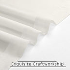 OWENIE Ivory Sheer Valance for Kitchen Windows Set of 2, Small Modern Rod - Image 5