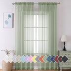 Aiyufeng Long Sheer Bedroom Curtains 2 Panel Sets 108" Inch Length by Aiyufeng