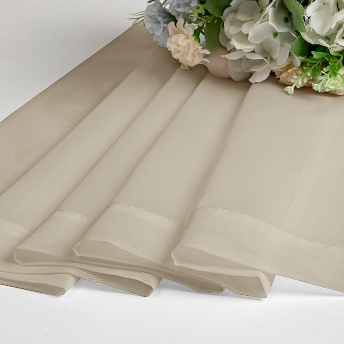 Lecloud Taupe Sheer Curtains 72 Inch Length 2 Panels, Light Filtering Soft - Image 7