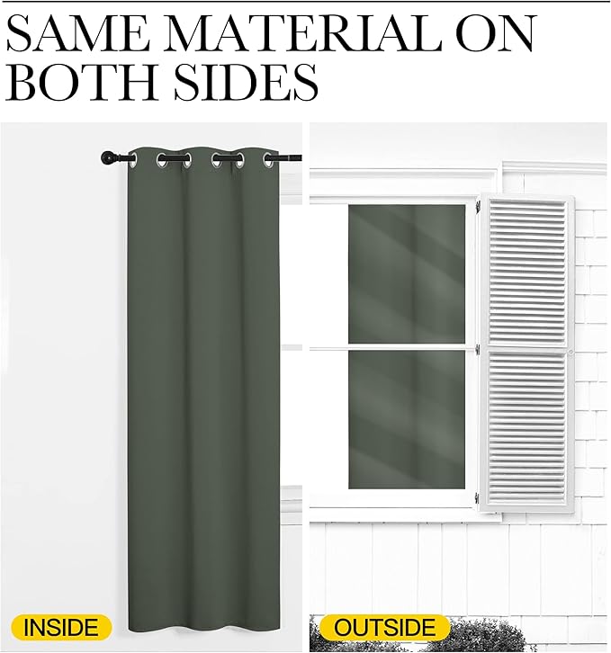 NICETOWN Blackout Curtain Panels, Dark Mallard, 1 Pair, 42 by 78-Inch, Home - Image 6
