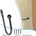 VRSS Wall Mount Curtain Tiebacks Drapery Holdbacks Curtain Holdback Hooks 6" L - Image 7