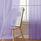 Simplebrand Lavender Sheer Curtains 84 Inches Long, Light Filtering Rod Pocket - Image 4