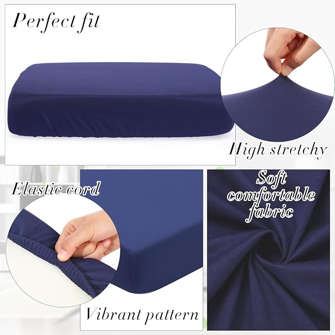 Newwiee Set of 4 Stretch Patio Cushion Covers Sofa Couch Seat Chair Slipcovers - Image 5