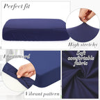 Newwiee Set of 4 Stretch Patio Cushion Covers Sofa Couch Seat Chair Slipcovers - Image 5