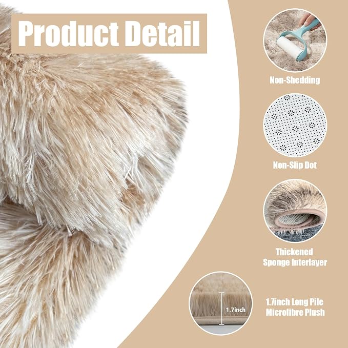 Ultra Soft Fluffy Area Rugs for Bedroom Living Room 10x14, Nursery Rug - Image 4
