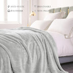 Exclusivo Mezcla Plush Fuzzy Fleece Bed Blanket Queen Size, Super Soft - Image 4