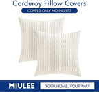 MIULEE Pack of 2 Corduroy Decorative Throw Pillow Covers 18x18 Inch Soft Boho - Image 9