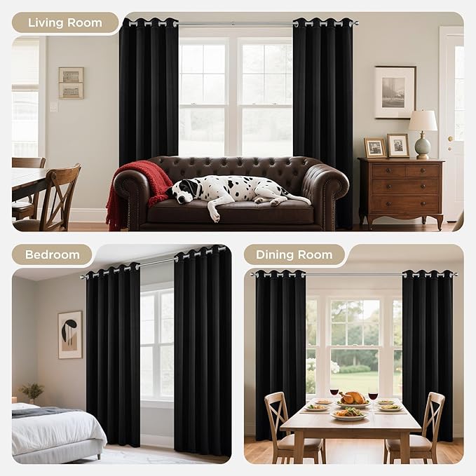 Joydeco Blackout Curtains 63 Inch Length 2 Panels Set, Thermal Insulated Long - Image 8