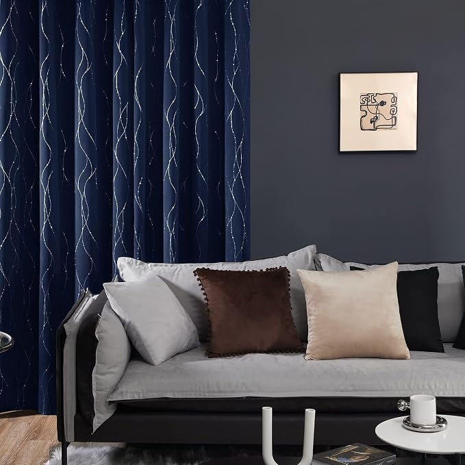 Deconovo Navy Blue Curtains, 38 x 84 Inch, Thermal Insulated Soundproof Privacy - Image 4