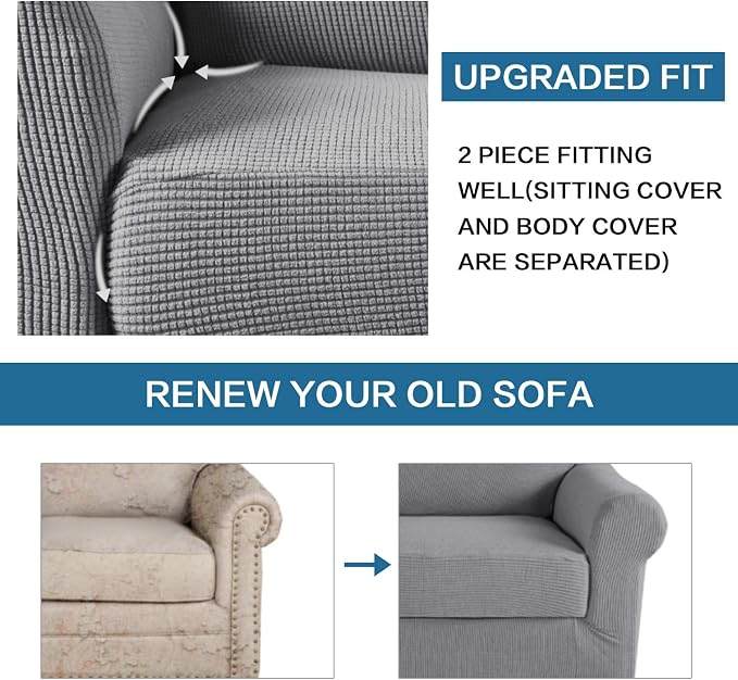 H.VERSAILTEX 2-Pieces Armchair Cover Chair Slipcovers - Image 7