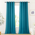 NICETOWN Peacock Green Sheer Curtains, & Drapes, Grommet Semi Sheer Linen by NICETOWN