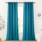 NICETOWN Peacock Green Sheer Curtains, & Drapes, Grommet Semi Sheer Linen by NICETOWN