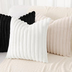 decorUhome Cozy Faux Fur Throw Pillow Covers 26x26 Set of 2 Decorative Soft - Image 4