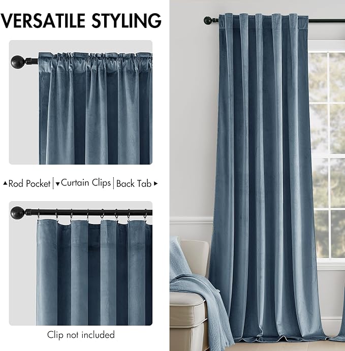 MIULEE Velvet Curtains 96 inches - Image 2
