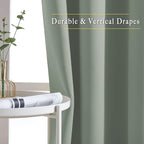 NICETOWN Blackout Sage Green Curtains 54 inches Long 2 Panels Set - Image 5
