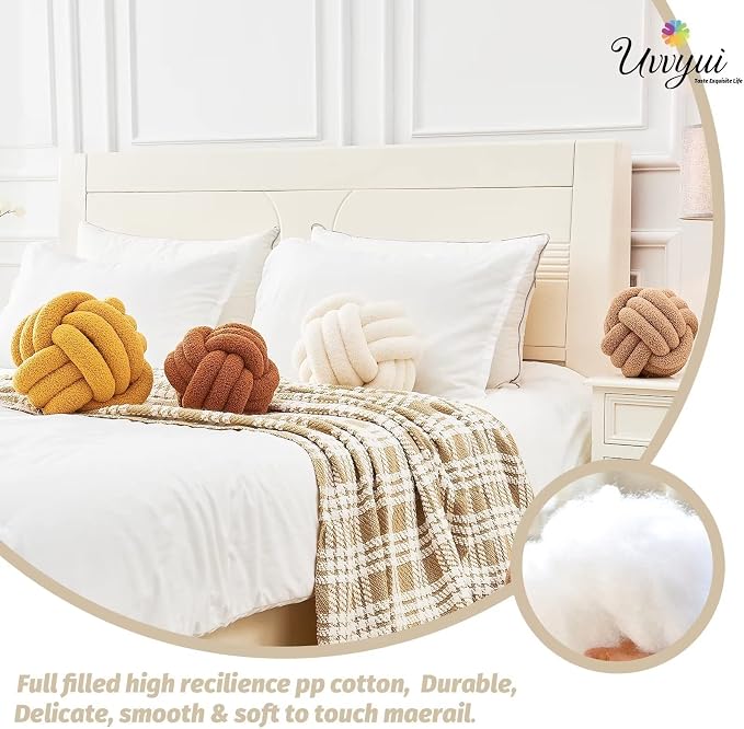 Uvvyui Knot Pillow Ball, Soft Home Decorative Pillows, Round Throw Pillow - Image 3