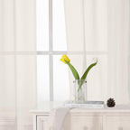 Lecloud Ivory Sheer Curtains 68 Inch Length 2 Pcs, Light Filtering Rod Pockets - Image 5