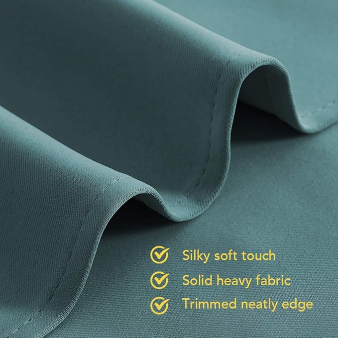 NICETOWN Blackout Window Curtains 80 inch Long, 2 Panels, 34 inch, Sea Teal - Image 5