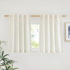 NICETOWN Casual Linen Cafe Curtains 30 inch Length, Rod Pocket & Back Tab by NICETOWN