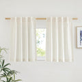 NICETOWN Cafe Curtains 30 inch Length, Rod Pocket & Back Tab Natural Linen by NICETOWN