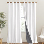 NICETOWN 100% Absolutely Blackout Linen Curtains - Image 2