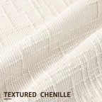 decorUhome Summer Cream White Chenille Throw Pillow Covers 20x20 Set of 2 - Image 2